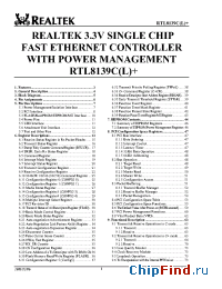 Datasheet RTL8139CL+ manufacturer Realtek